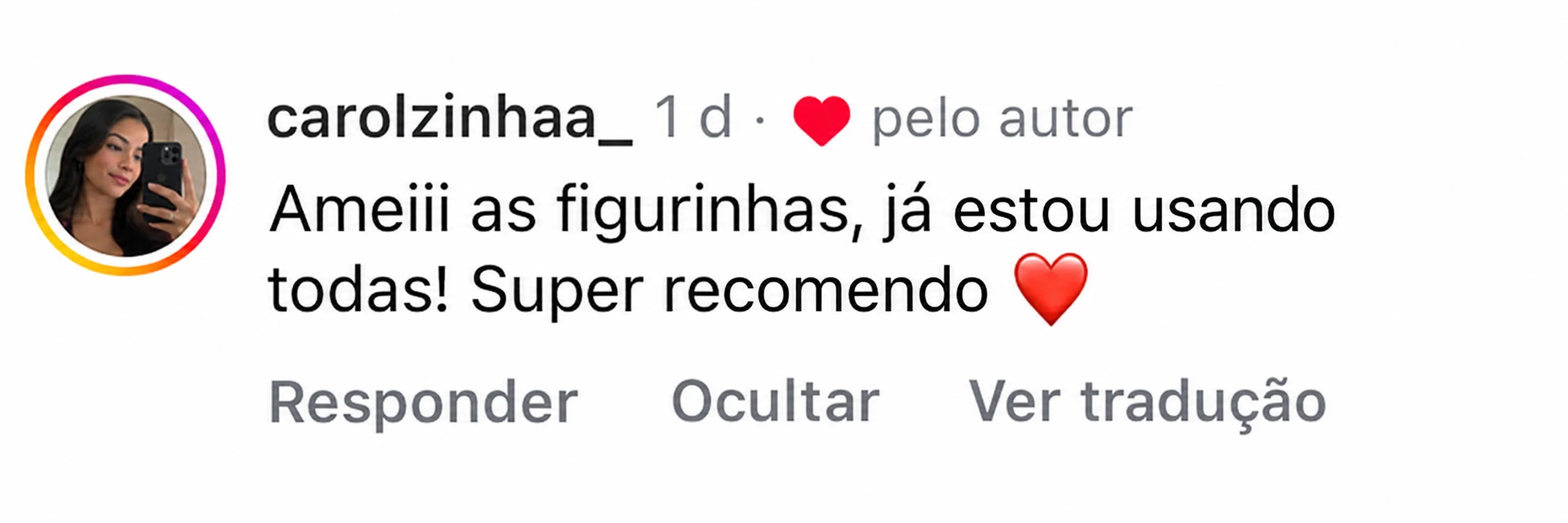Comentário de carolzinhaa_: Ameiii as figurinhas, já estou usando todas! Super recomendo.